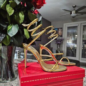 BRAND NEW Rene Caovilla Cleo Sandals Gold 38